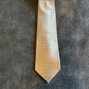 Crazy Horse Claiborne Company Tie Silk Geometric Gold & Blue